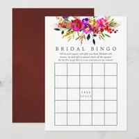 Watercolor Floral Bridal Shower Bingo Invitation