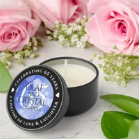 Elegant 65th Blue Sapphire Wedding Anniversary Mini Candle Favors