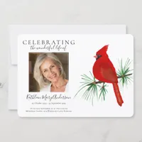 Red Cardinal Memorial Service Invitation