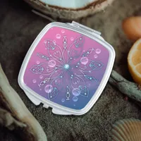 Underwater Shiny Elegant Luxurious Royal Mandala  Compact Mirror