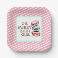 Oh Sweet Baby Girl Macaron Themed Baby Shower Paper Plates