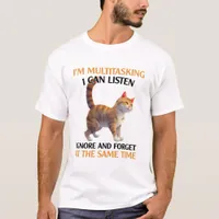 Funny Multitasking Cat T-Shirt