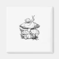 Cottagecore Goblincore Mushroom Snail Magnet