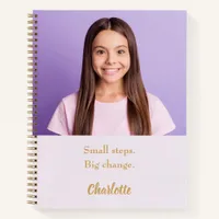 Photo lavender pink motivational quote notebook
