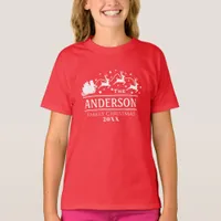 Christmas Girls Personalized Family Name Holiday T-Shirt