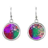 Burst of Colors Digital Fluid Art  Earrings