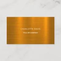 Gold brushed metal monogram minimalist elegant  business card