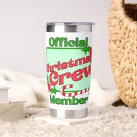 Christmas Crew Member Family Fun Motto Insulated Tumbler