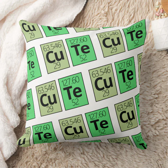 Cute Periodic Table Element Symbols Throw Pillow