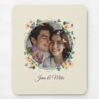 Romantic Ivy and Butterflies Mouse Pad