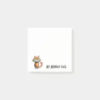 Unhappy Orange Cartoon Cat My Monday Face Post-it Notes