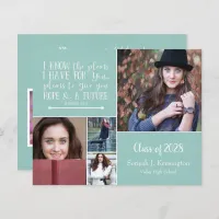 Budget Teal Christian Verse Graduation Photo