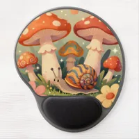 Cottage Core Snail and Musrhooms Gel Mouse Pad