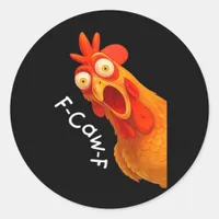 Gothic Humor Funny F-Caw-F Crow Classic Round Sticker