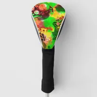 Digital Pour Painting Autumn Colors Fluid Art Golf Head Cover