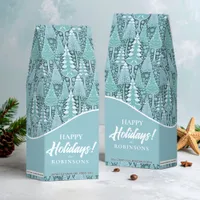 Stylized Coastal Christmas Trees Pattern#6 ID1009 Roasted Coffee