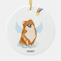 Pomeranian Angel Personalized Pet Dog Memorial Ceramic Ornament