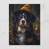 Adorable Halloween Bernese Mountain Dog Postcard