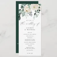 Elegant Wedding Greenery Foliage White Floral Prog Program