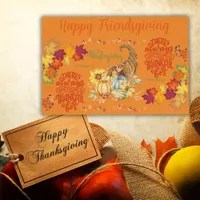 Thanksgiving Friendsgiving Autumn on orange | Placemat