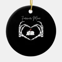 Mine, Valentines Day Classic - Skeleton Hands Hear Ceramic Ornament