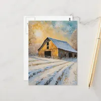 The Winter Barn Postcard