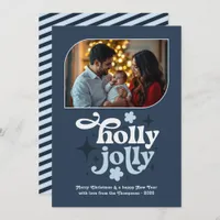 Stormlight Blue Modern Blue Christmas Photo Holiday Card