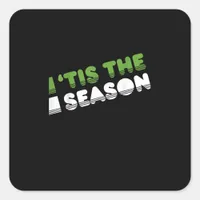 Retro Tis The Season Christmas Square Sticker