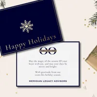 Business Logo Elegant Happy Holidays Foil Holiday Card