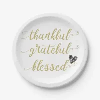 thankful grateful blessed thanksgiving holiday paper plates