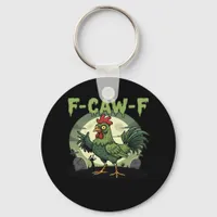 F Caw F Funny Chicken Halloween Vintage Classic Keychain