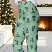 Green Christmas Tree Pattern Holiday Leggings