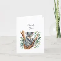 Koala Animals Baby Shower Thank You Note Card