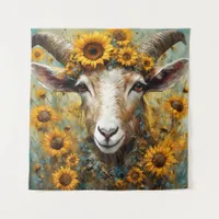 Sunflower Goat Tapestry