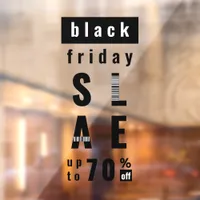 Black Friday Sale | Modern Barcode Typography Window Cling