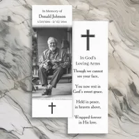 Black and White Cross and Poem Photo Memorial Bookmarks