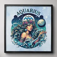 Aquarius Water Bearer Beautiful Woman Astrology  Peel And Stick Photo Tile