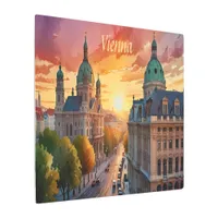 Vibrant Sketch of Vienna Monogram |  Metal Print