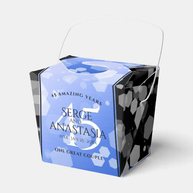 Elegant 45th Sapphire Wedding Anniversary Favor Boxes