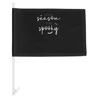 Tis The Season To Be Spooky Halloween Retro Classi Car Flag