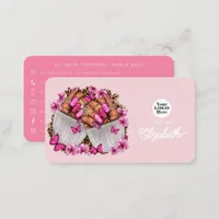 Hot-Pink and Blush African American Nail Salon Business Card