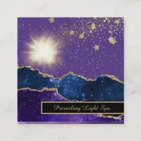 *~* Energy Ball of Agate Light Purple Gold Square Business Card