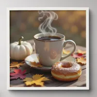 Fall Blessings, Warm Coffee and a Donut Peel And Stick Photo Tile