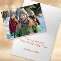 Photo Holiday Greetings Folded Card