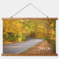 Fall in Ohio Curvy Road Autumn Foliage Hanging Tapestry