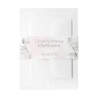 Wedding | Silver Sage Leafy Greenery Invitation Belly Band