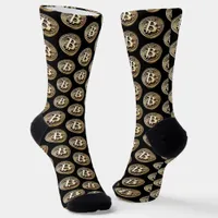 Golden Bitcoin Digital Cash Cryptocurrency Socks