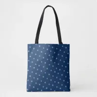 Winter snowflakes and dots pattern tote bag