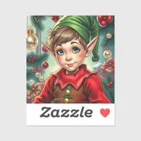 Whimsical Cartoon Elf | Christmas Sticker
