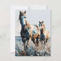 Two Paint Horses  Postcard